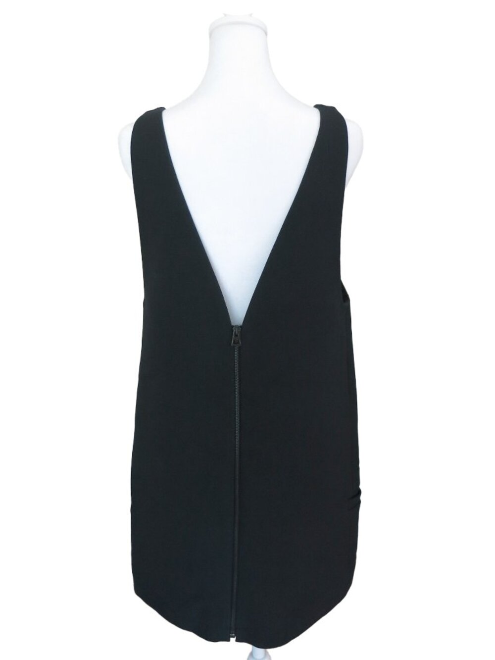 CHRISTIAN DIOR Black Wool Silk Crepe V-Neck Tank Overall Mini Dress 36 / 4 - Picture 10 of 13